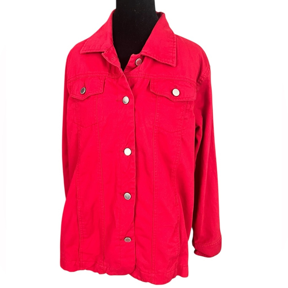 Y2K Tudor Court Red Jean Jacket L